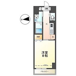 中央地所西条駅前ビル 10階1Kの間取り