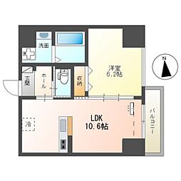 中央地所西条駅前ビル 7階1LDKの間取り