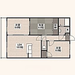 パークヒルズ天水 1階3LDKの間取り