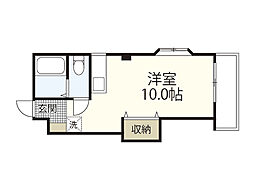 アベイユ江波 2階ワンルームの間取り