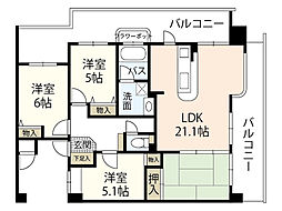 フローレンス己斐本町リバーサイド 4LDKの間取図画像