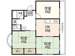 グリーンビル 3DKの間取図画像