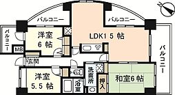 シーブリーズ東原壱番館 3LDKの間取図画像