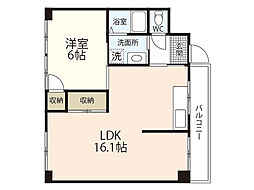 みかみビル 1LDKの間取図画像