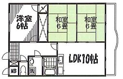ロイヤルシティー　I 2階3LDKの間取り