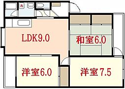 ガーデンヒルズ 3LDKの間取図画像