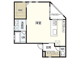 北平アパート 2階ワンルームの間取り