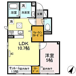 ソラーナ 1LDKの間取図画像