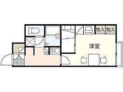 レオパレス行友 1Kの間取図画像
