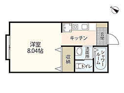 カーサニックス ワンルームの間取図画像