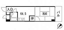 スプリングコート 1Kの間取図画像