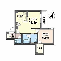 広島市安佐南区西原6丁目マンション 1LDKの間取図画像