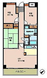 シーブリーズ東原壱番館 3LDKの間取図画像