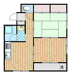 細川ビル 2DKの間取図画像