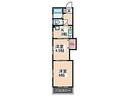 ファニー幸 2Kの間取図画像