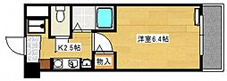 パステルクボ11 1Kの間取図画像