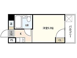 BAUHAUS広島駅前 ワンルームの間取図画像