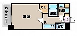 グラビスコート広島駅前通り 1Kの間取図画像