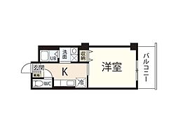 (有)山田オフィスビル 1Kの間取図画像