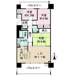 パークハウス長束リバーフロント 3LDKの間取図画像
