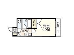エクセレント楠木 1Kの間取図画像