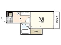 IBビル・2 1Kの間取図画像