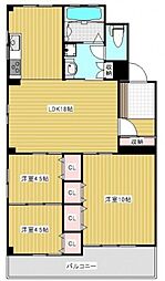 新町マンション 3LDKの間取図画像