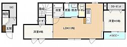 ハピネス矢賀 2LDKの間取図画像
