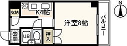 シャンティ・ハイツ ワンルームの間取図画像
