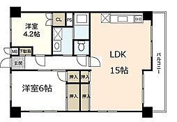 栄コーポ 2LDKの間取図画像
