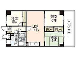 中谷ビル 3LDKの間取図画像