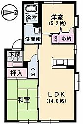 グリーンヒル 2LDKの間取図画像