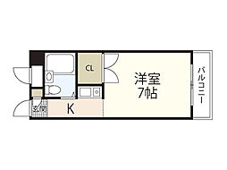 ロイヤルガーデン ワンルームの間取図画像