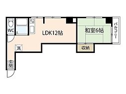 レジデンス西十日市 1LDKの間取図画像