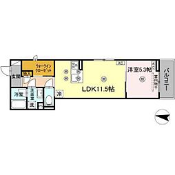 Colermo江波二本松 1LDKの間取図画像