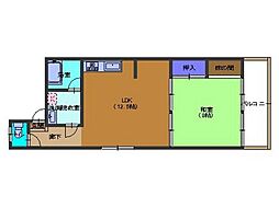第1川崎ビル 1LDKの間取図画像