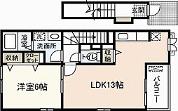 ハピネス沼田 1LDKの間取図画像