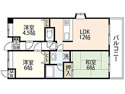 S.S八木ハイツ 3LDKの間取図画像