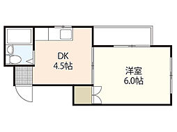 ヴィラサウスサイド 1DKの間取図画像