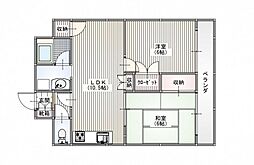 ノワール西原 2LDKの間取図画像