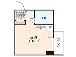 JSビル土橋 ワンルームの間取図画像