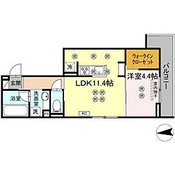 Casa Pino 1LDKの間取図画像