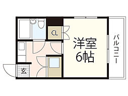 BAUHAUS千田町2 1Kの間取図画像