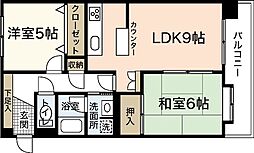 コムズ天満 2LDKの間取図画像