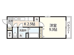 クレアーレヴェント 1Kの間取図画像