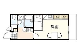 レオパレスFriends2 1Kの間取図画像