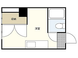 二葉ビルA棟 ワンルームの間取図画像