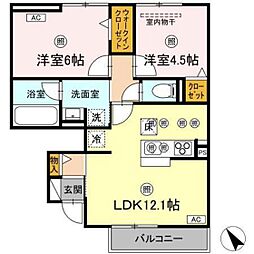 ラ・グランシューズ 2LDKの間取図画像
