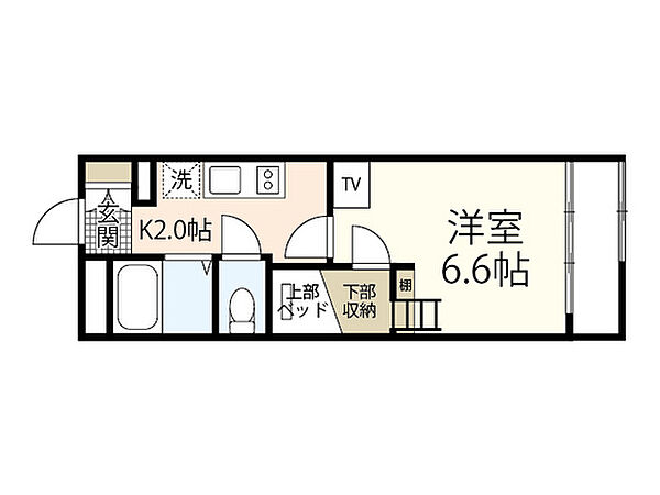 広島県広島市安佐南区相田6丁目(賃貸アパート1K・2階・22.35㎡)の写真 その2