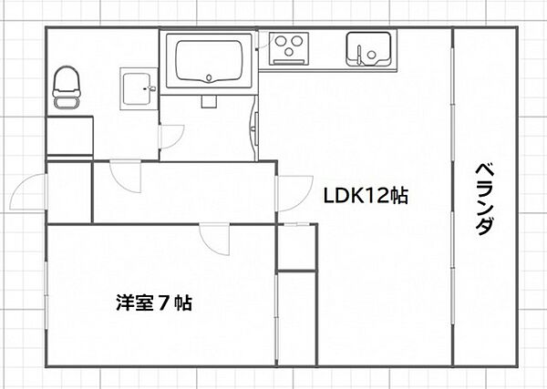 日商岩井牛田マンション ｜広島県広島市東区牛田早稲田1丁目(賃貸マンション1LDK・7階・42.00㎡)の写真 その2